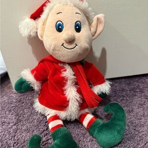 Festive Elf Plush Toy with Red and Green Outfit